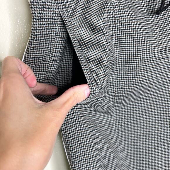Rebecca Minkoff Nora Pants Small Houndstooth Black Pull On Straight Side Stripe - Picture 7 of 12